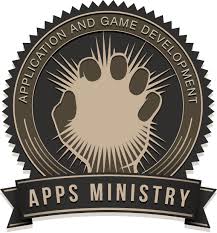 Infinity Tech Consulting displays Apps Ministry application and game development badge with paw print emblem representing technology certification